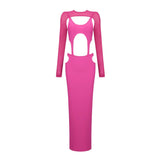 CUT OUT HIP WRAP MIDI DRESS IN PINK DRESS styleofcb 