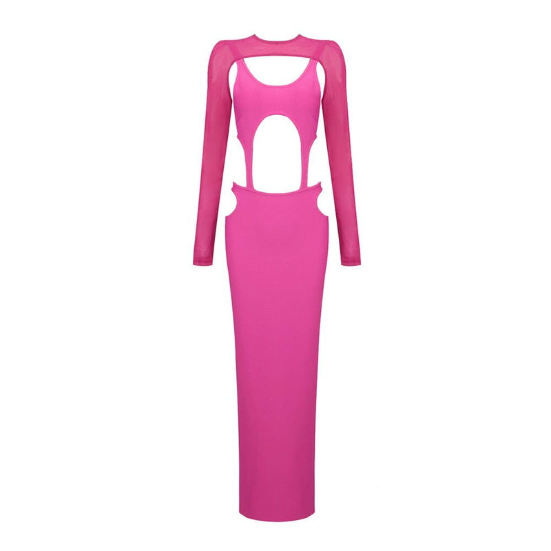 CUT OUT HIP WRAP MIDI DRESS IN PINK DRESS styleofcb 