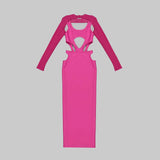 CUT OUT HIP WRAP MIDI DRESS IN PINK DRESS styleofcb 