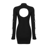 BACKLESS HIP WRAP MINI DRESS IN BLACK DRESS styleofcb 