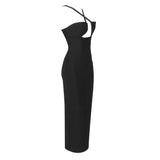 HALTER STRAPLESS MIDI DRESS IN BLACK DRESS styleofcb 