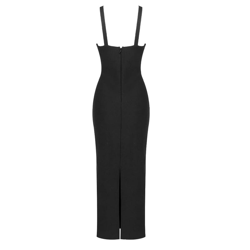 HALTER STRAPLESS MIDI DRESS IN BLACK DRESS styleofcb 