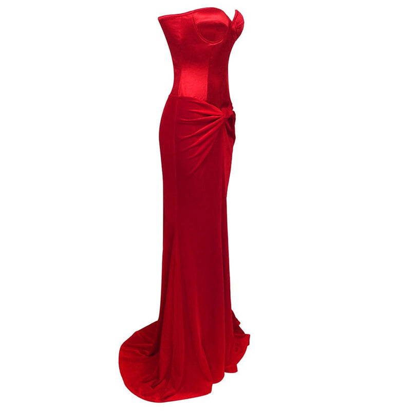 STRAPLESS COREST TWO-PIECE DRESS IN RED DRESS styleofcb 