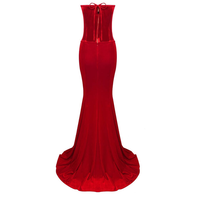 STRAPLESS COREST TWO-PIECE DRESS IN RED DRESS styleofcb 