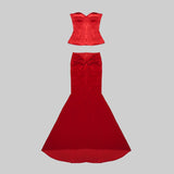 STRAPLESS COREST TWO-PIECE DRESS IN RED DRESS styleofcb 