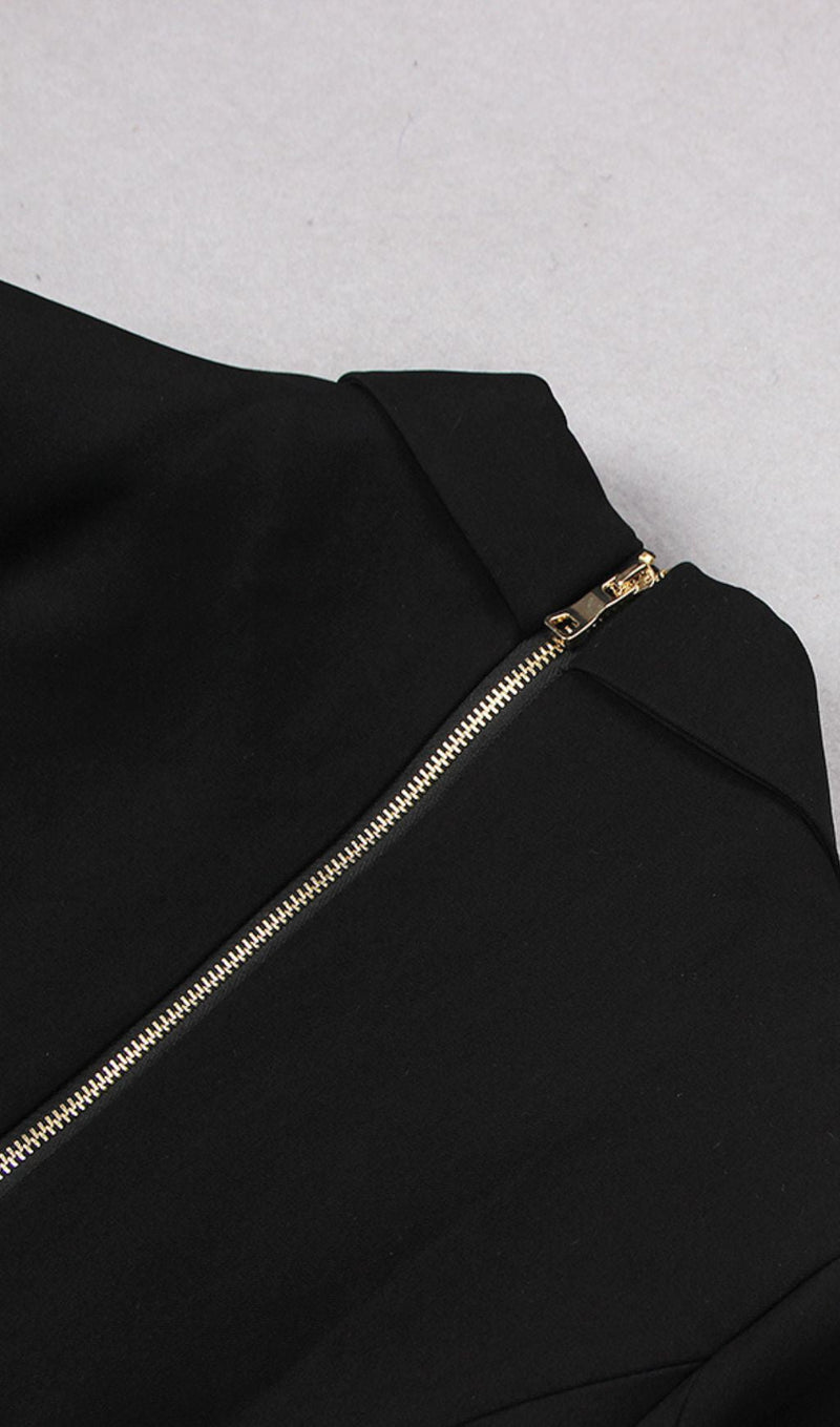 BELTED DOUBLE-BREASTED BLACK SUIT DRESSES styleofcb 