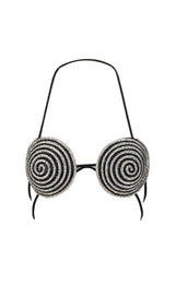 SPIRAL CRYSTAL BUSTIER TOP IN BLACK Tops styleofcb 