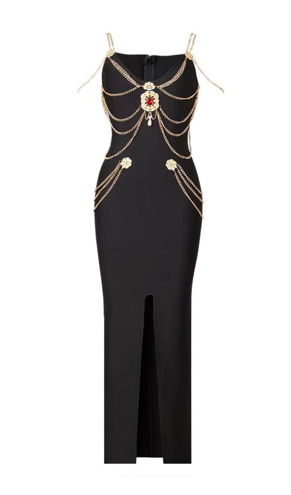 BLACK BANDAGE SWEETHEART SPLIT MAXI DRESS Dresses styleofcb XS BLACK 
