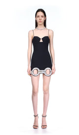 BLACK CRYSTAL MINI DRESS Dresses styleofcb 