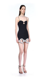 BLACK CRYSTAL MINI DRESS Dresses styleofcb 