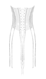 BLACK CRYSTAL TASSELS CORSET Shirts & Tops styleofcb 