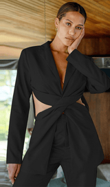 BLACK CUT OUT CASUAL SUIT TOP styleofcb BLACK S 