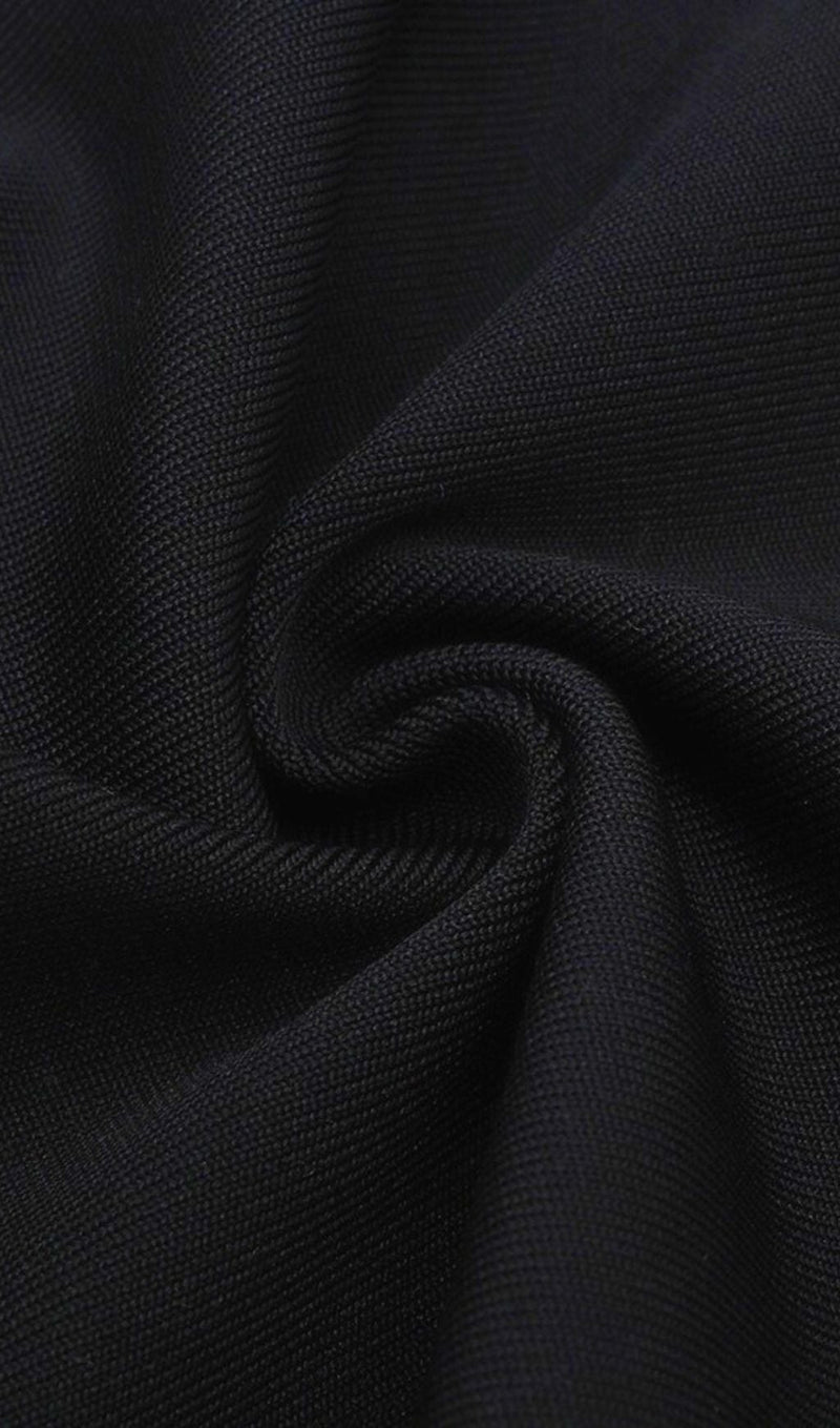 BLACK PLUNGE CRYSTAL BOW BANDAGE MINI DRESS Dresses styleofcb 