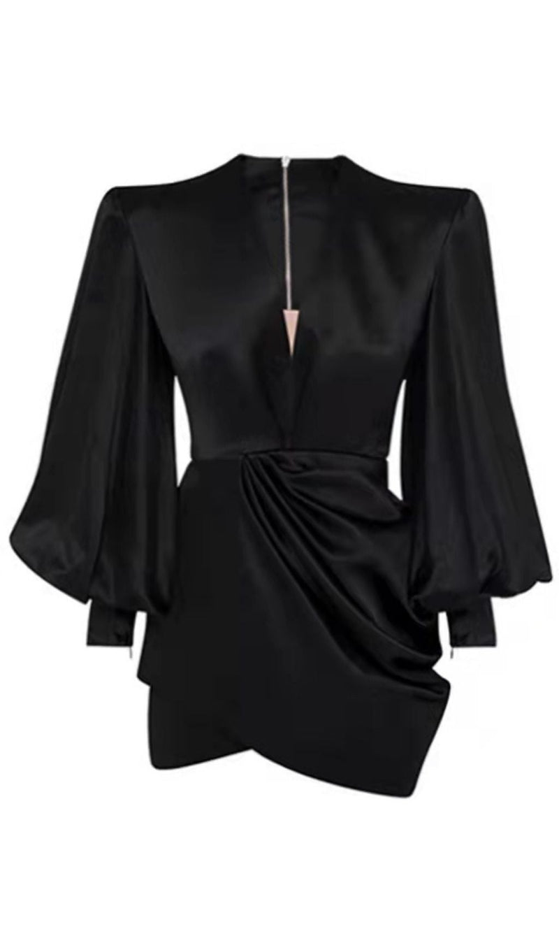 BLACK STAIN DEEP V-NECK MINI DRESS Dresses styleofcb 