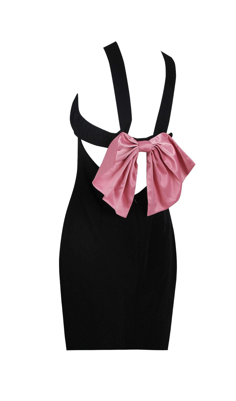 BOW BACK MINI DRESS IN BLACK Dresses styleofcb 