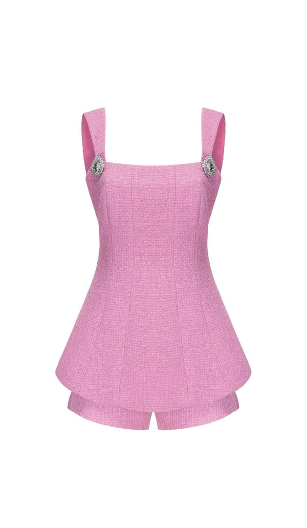 BOW-EMBELLISHED RHINESTONE MINI DRESS IN PINK DRESS STYLE OF CB 