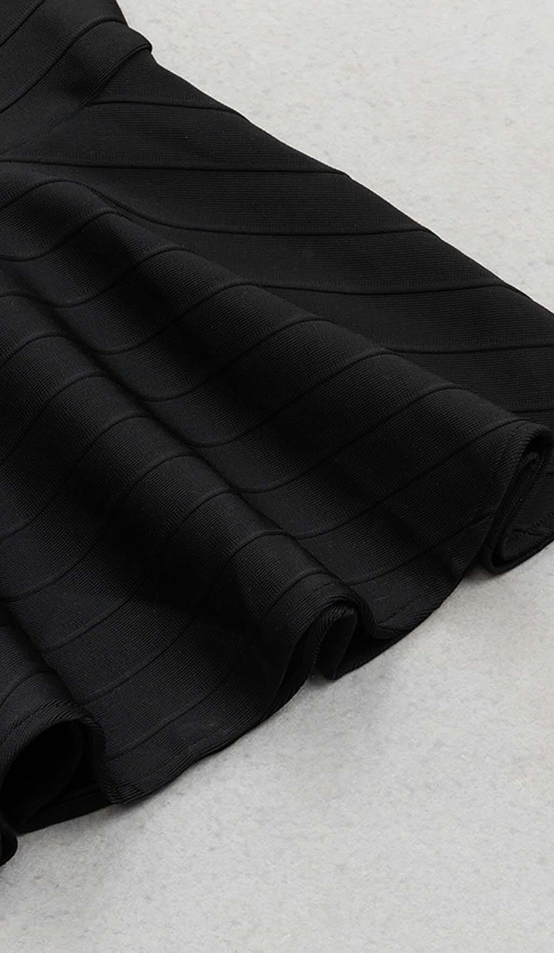 BUCKLE BANDAGE MIDI DRESS IN BLACK DRESS STYLE OF CB 