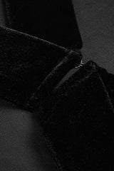 BACKLESS CUT-OUT DETAILED VELVET MIDI DRESS styleofcb 