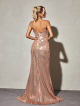 STRAPLESS SEQUIN MAXI DRESS Dresses Oh CICI 