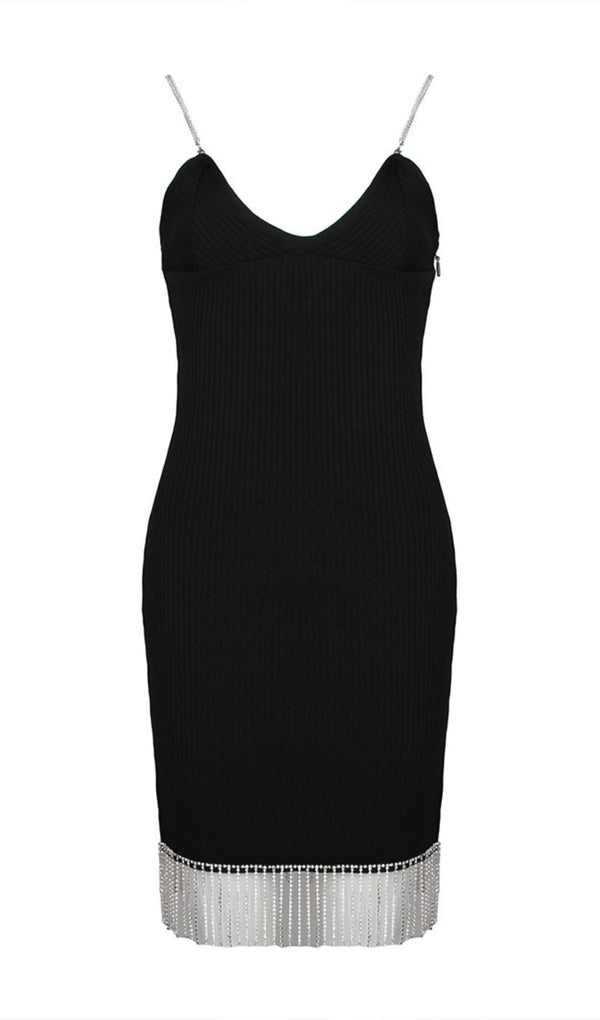 CHAIN MINI DRESS IN BLACK styleofcb 