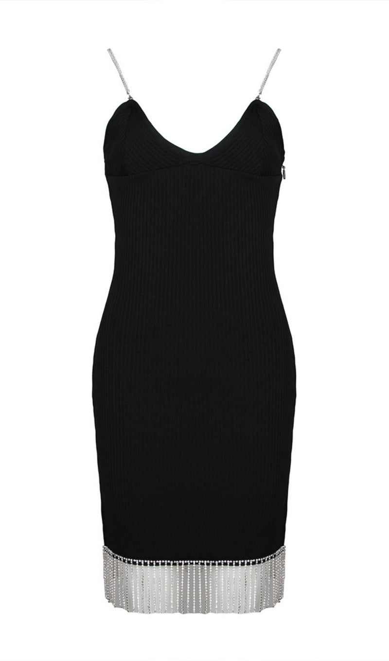CHAIN MINI DRESS IN BLACK styleofcb 