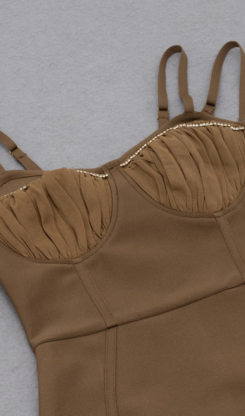 CORSET MAXI DRESS IN BROWN Dresses styleofcb 