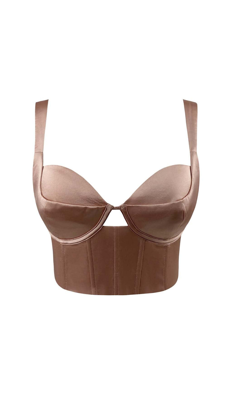 CORSET BACKLESS CROPPED TOP DRESS STYLE OF CB S CHAMPAGNE 