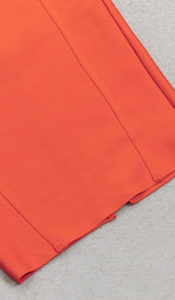 CORSET RUCHED MIDI DRESS IN RED DRESS STYLE OF CB 