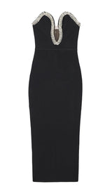 CRYSTAL EMBELLISHED MIDI DRESS IN BIACK Dresses styleofcb 