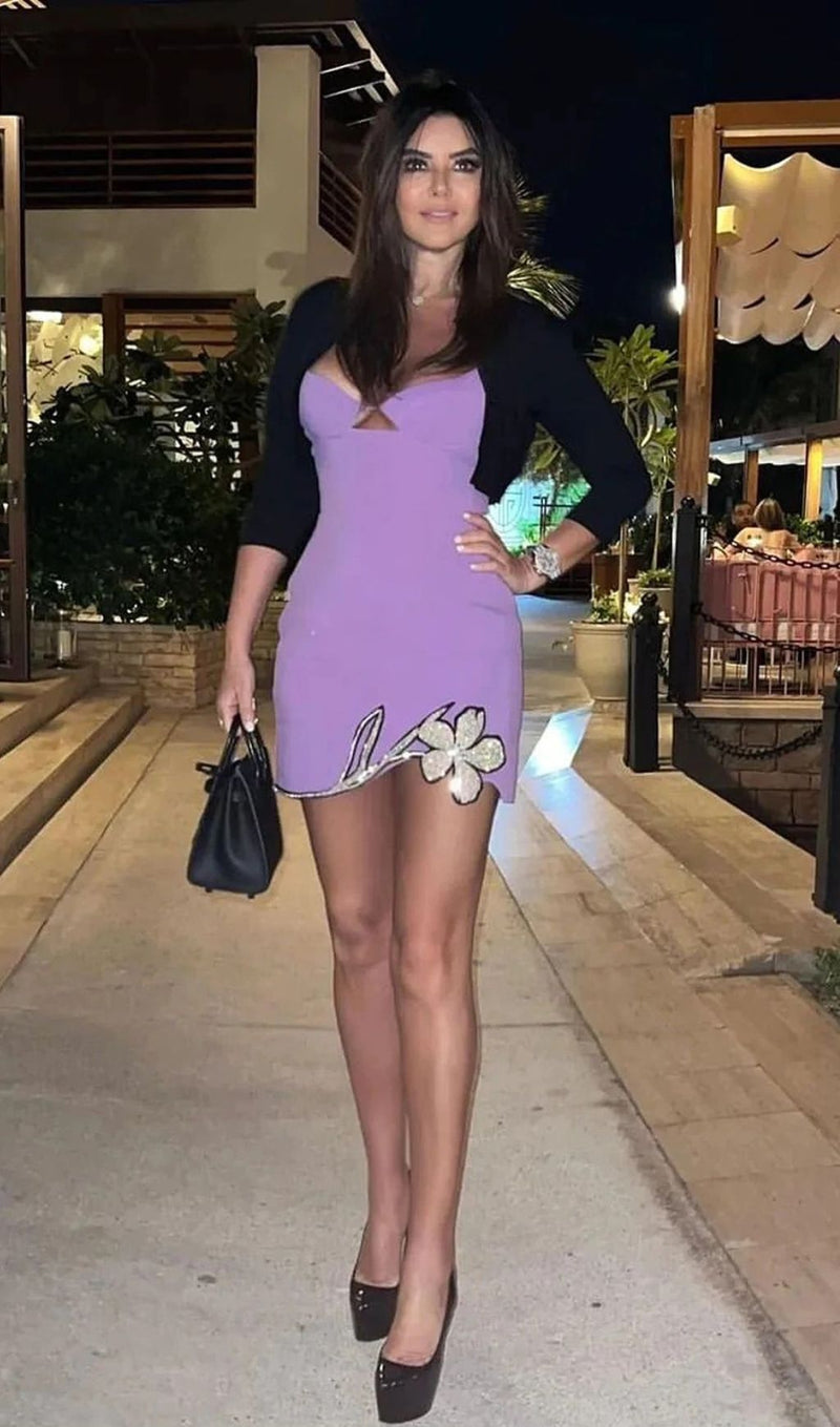 CRYSTAL FLOWER MINI DRESS Dresses styleofcb 