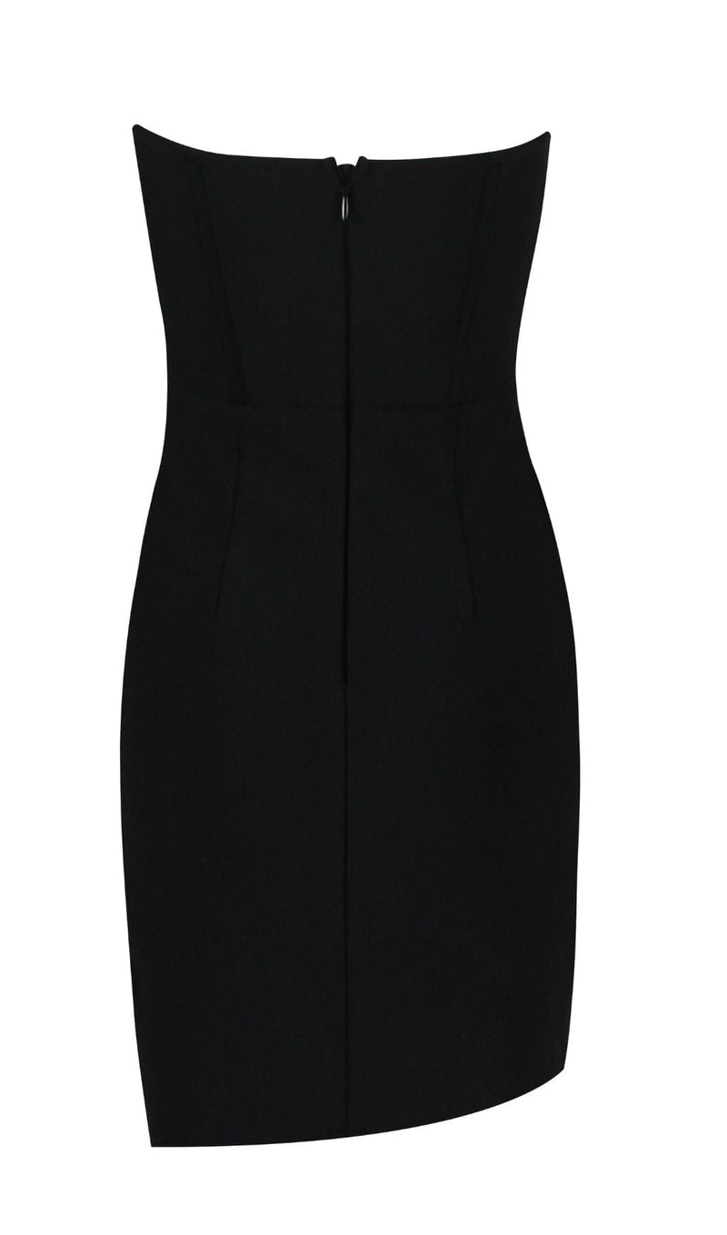 CRYSTAL FLOWER MINI DRESS IN BLACK Dresses styleofcb 