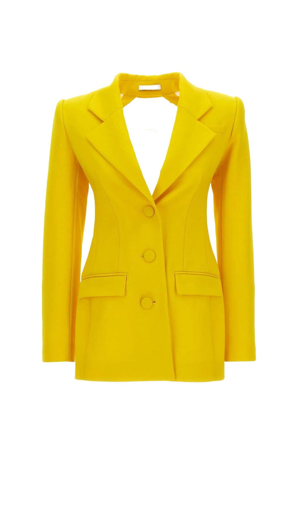 CRYSTAL OPEN BACK JACKET DRESS IN YELLOW DRESS STYLE OF CB 