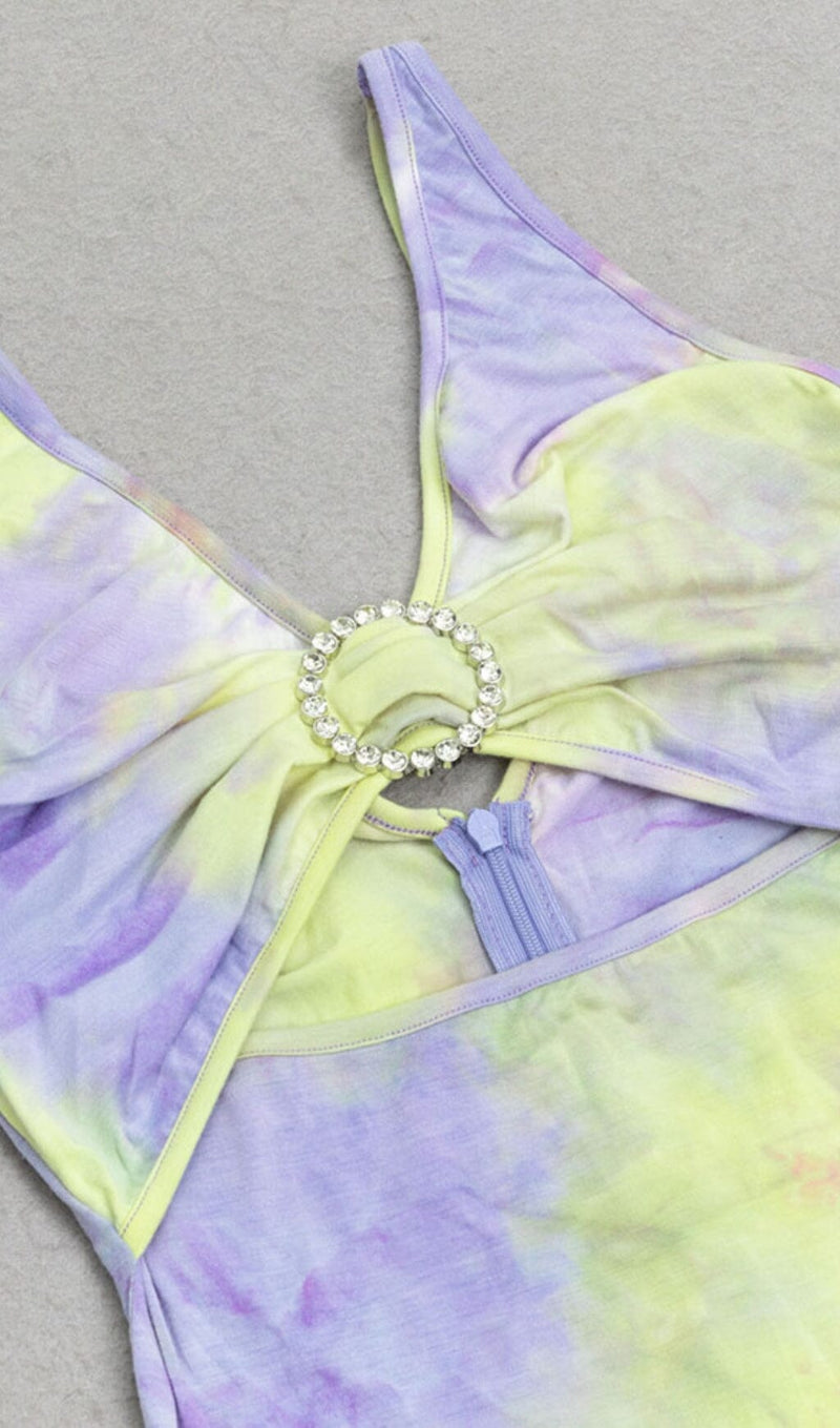 CUT OUT MERMAID HEM DRESS IN MULTI COLOR DRESS sis label 
