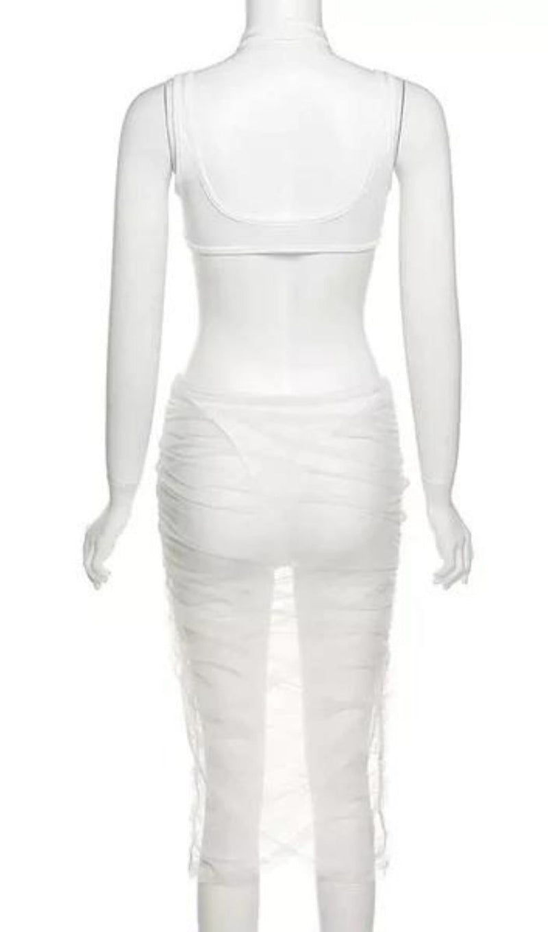 CUT OUT MESH MIDI DRESS IN BLACK Dresses styleofcb 