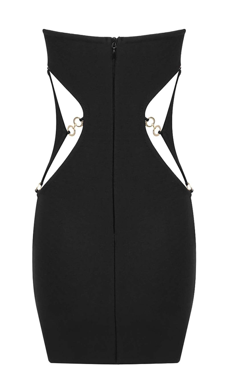 CUTOUT SWEATHEART NECKLINE MINI DRESS IN BLACK DRESS styleofcb 