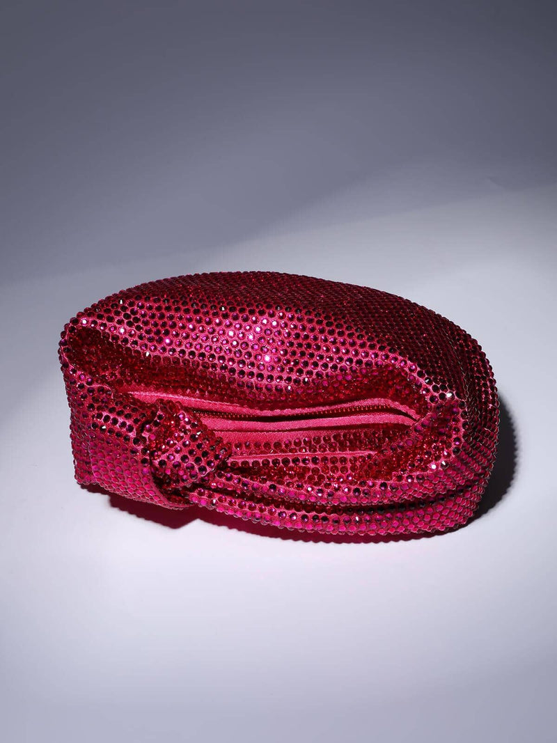 EMBELLISHED TOTE BAG IN HOT PINK Bags Oh CICI 