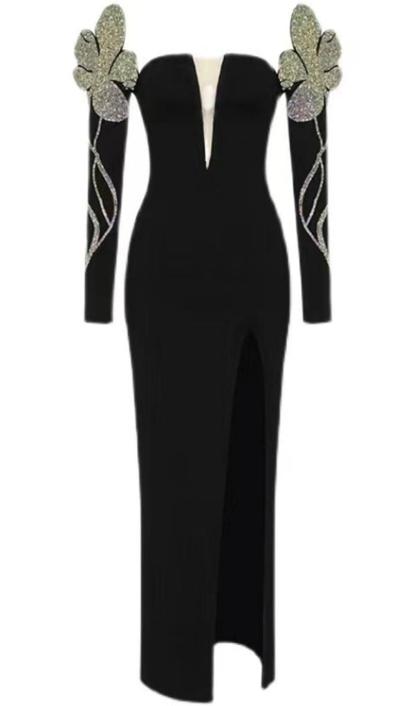 DEEP V MAXI DRESS IN BLACK Dresses styleofcb 