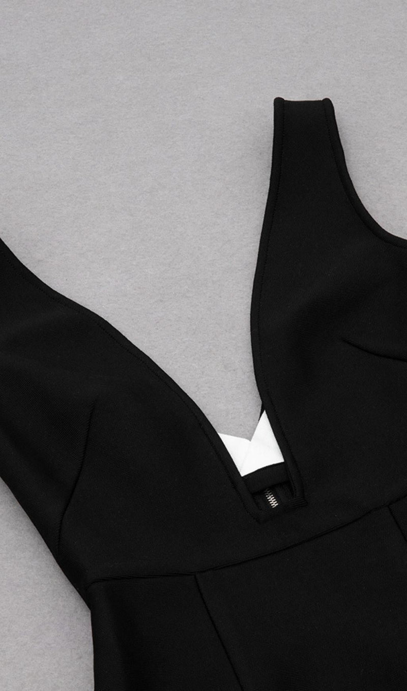 DEEP V MIDI DRESS IN BLACK Dresses styleofcb 