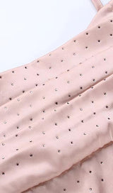 DIAMOND RUCHED MINI DRESS IN PINK styleofcb 