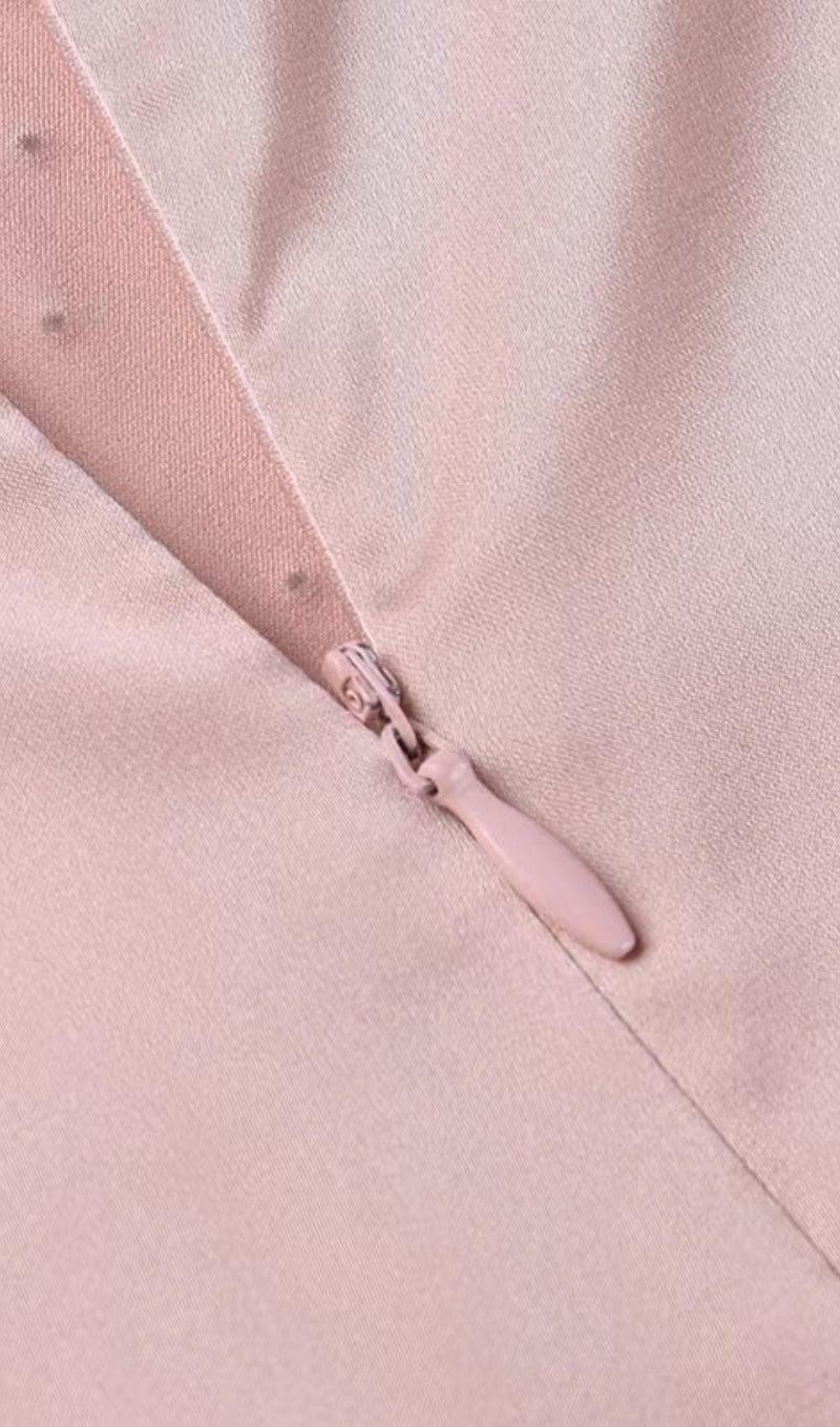 DIAMOND RUCHED MINI DRESS IN PINK styleofcb 