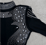 DIAMOND TASSEL TWO PIECE SET IN BLACK DRESS sis label 