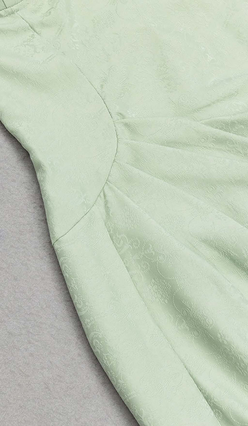 DRAPED LINEN MIDI DRESS IN LIGHT GREEN DRESS sis label 