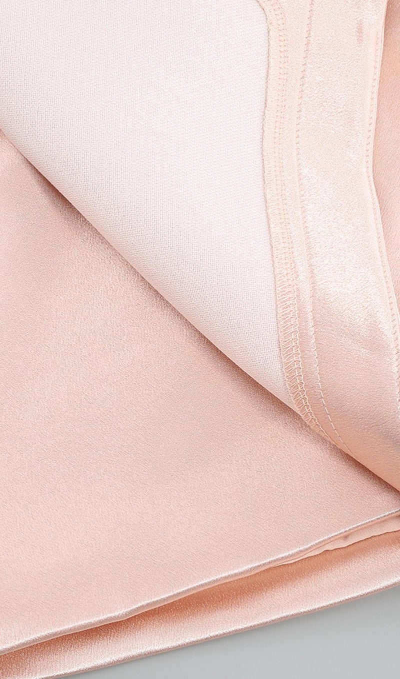 DRAPED STRAPLESS MINI DRESS IN PALE PINK Dresses styleofcb 