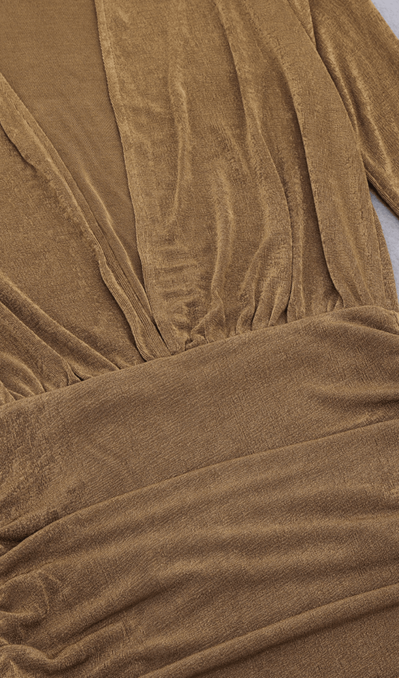 Deep V pleated slim gown styleofcb 