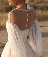 PUFFY SLEEVES WEDDING GOWN IN WHITE MAXI BANDAGE DRESSES & GOWNS styleofcb 