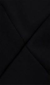 FASHION BLACK OBLIQUE SHOULDER DRESSS