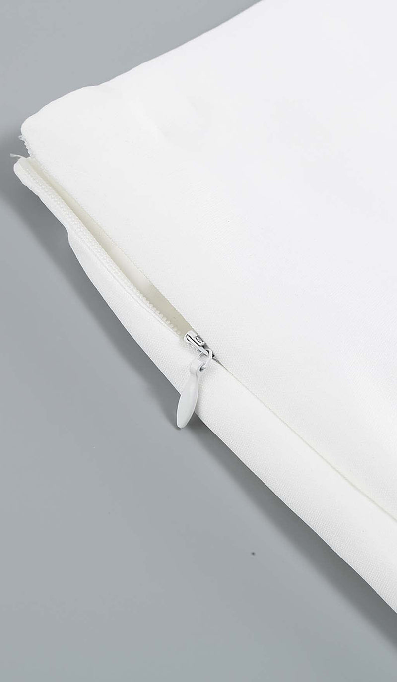 FEATHERS JACKET AND SHORT SKIRT IN WHITE DRESS STYLE OF CB 