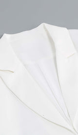 FEATHERS JACKET AND SHORT SKIRT IN WHITE DRESS STYLE OF CB 