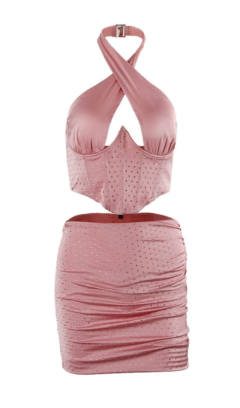 FISHBONE MINI DRESS IN PINK styleofcb 