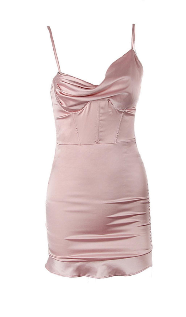 FISHBONE MINI DRESS IN PINK Dresses styleofcb XS PINK 